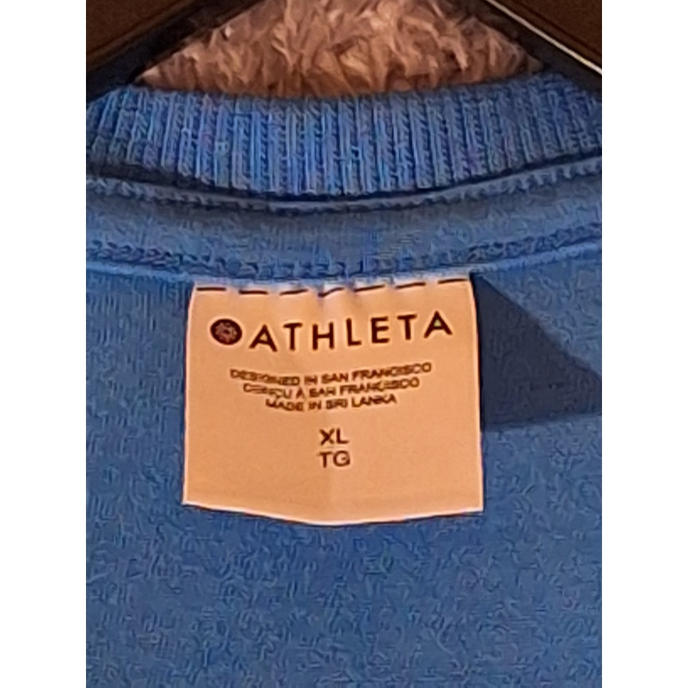 Athleta Blue Racerback Tank Top Ruched Sides Athletic Workout Activewear XL - Picture 2 of 10